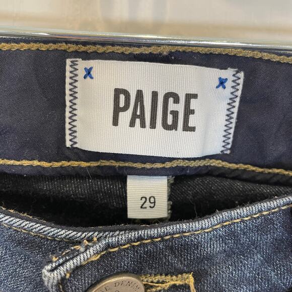 Paige Jeans High Rise Bell Canyon Flare Nottingham Wash Dark Stretch 29 - Picture 3 of 5